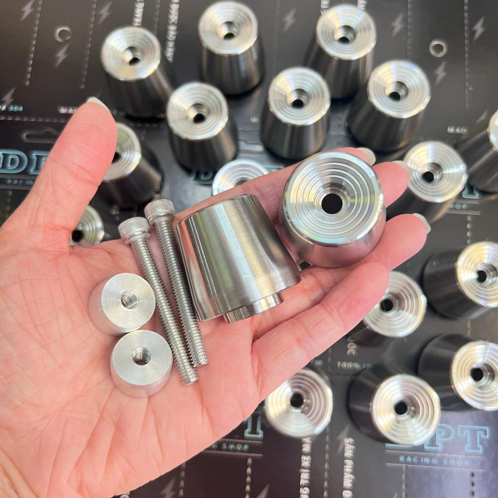 HÌNH THẬT- Gù tay lái kiểu SH -Gù chống rung nguyên khối Inox 304 gắn các dòng xe