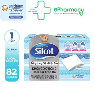 Bông tẩy trang Silcot Nhật Bản Hộp 82 miếng/66 miếng cao cấp - Silcot Unicharm