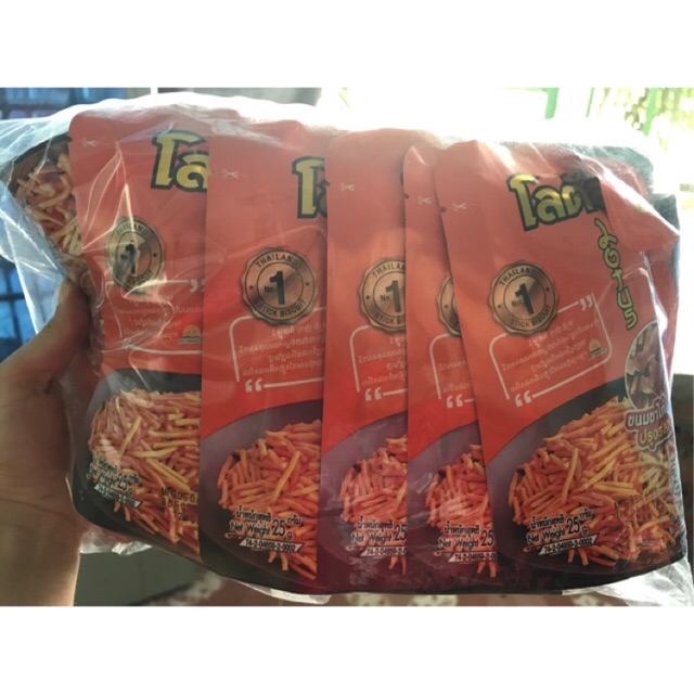 12+1 túi Bánh que tôm đỏ (or thịt xông khói cam)
