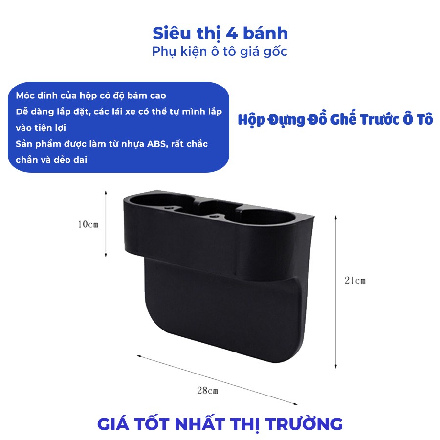 Khay đựng đồ ghế trước xe ô tô, hộp đựng đồ đa nắng nhét khe ghế trước ô tô