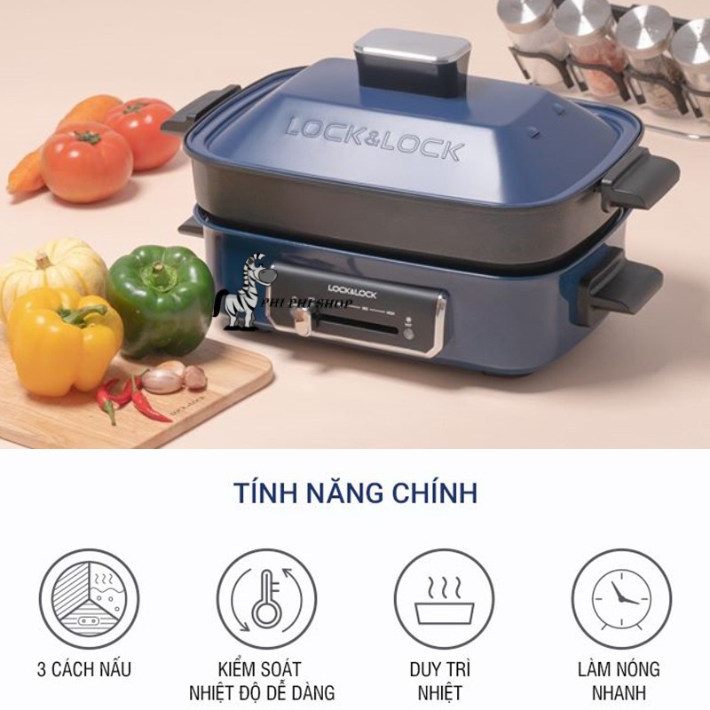 Nồi điện đa năng Lock&amp;Lock 2.5L EJG556