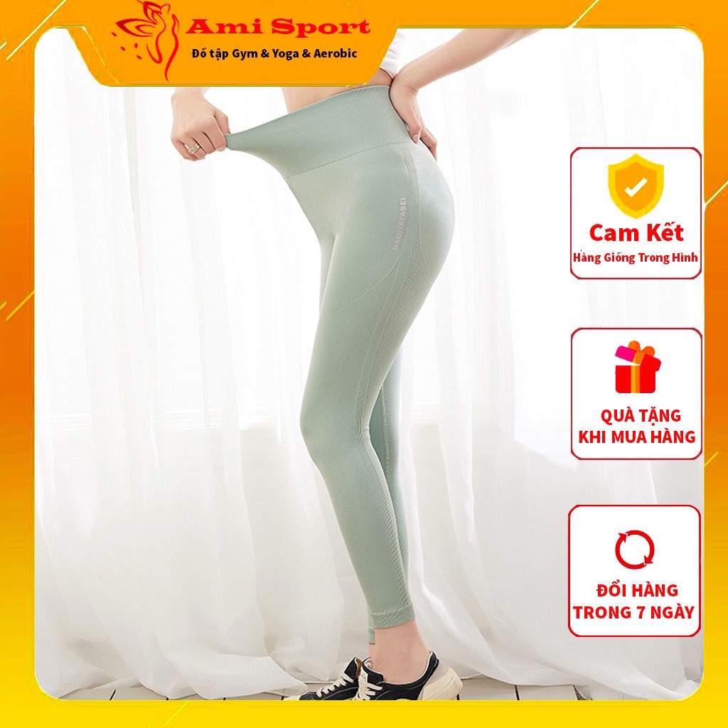 Quần legging tập gym nữ, nâng mông tôn dáng, vải co giãn thoải mái Free Size B05