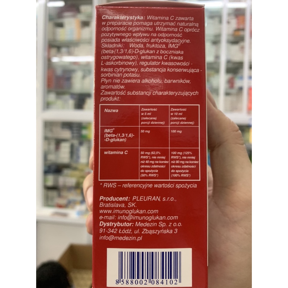 Tăng đề kháng Siro Imuno Glukan 120ml - Nội Địa Slovakia - Tẵng miễn dịch , nâng cao sức khỏe cho trẻ