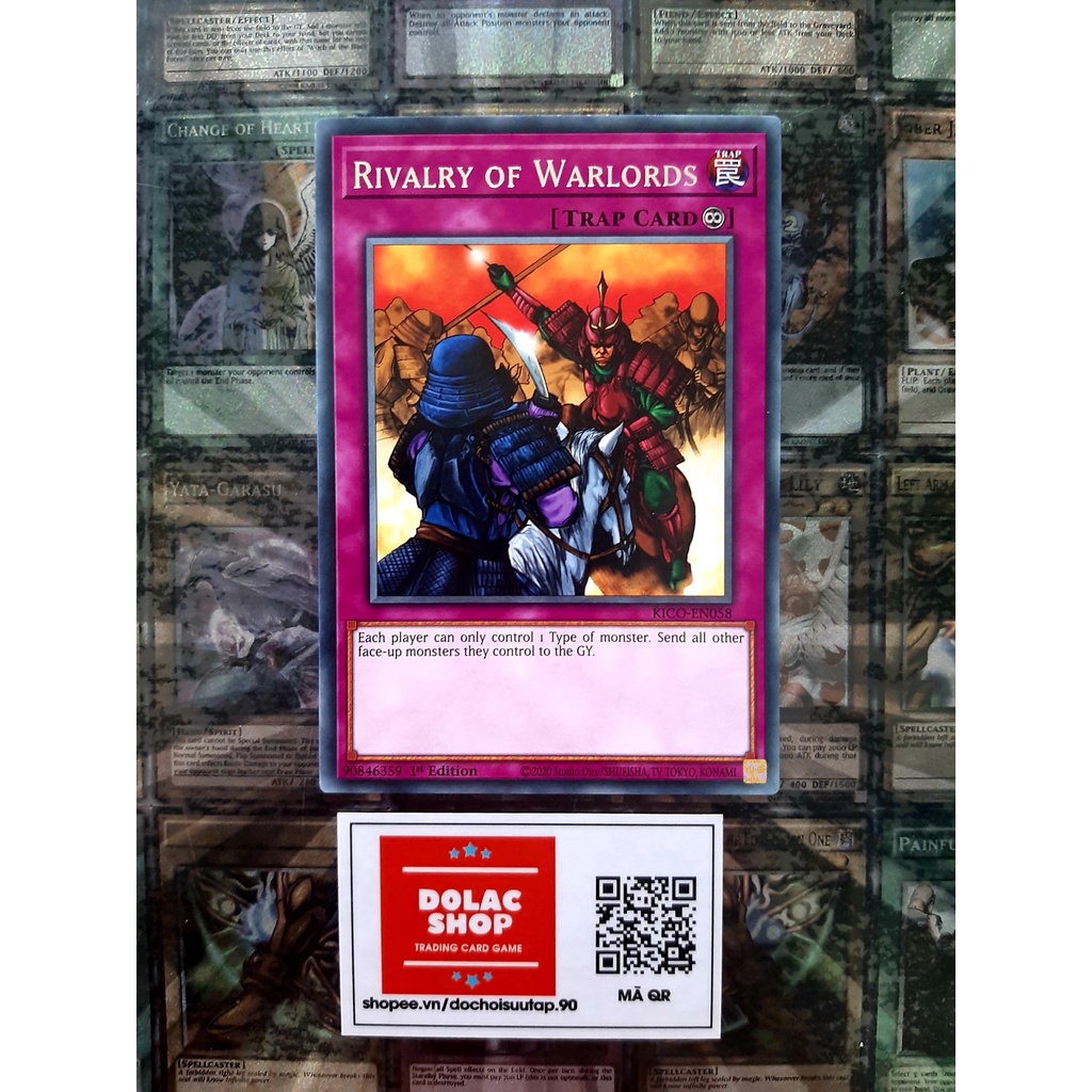 [ ĐỖ LẠC SHOP ]  THẺ BÀI YUGIOH TRAP -Rivalry of Warlords - KICO-EN058 - Rare 1st Edition