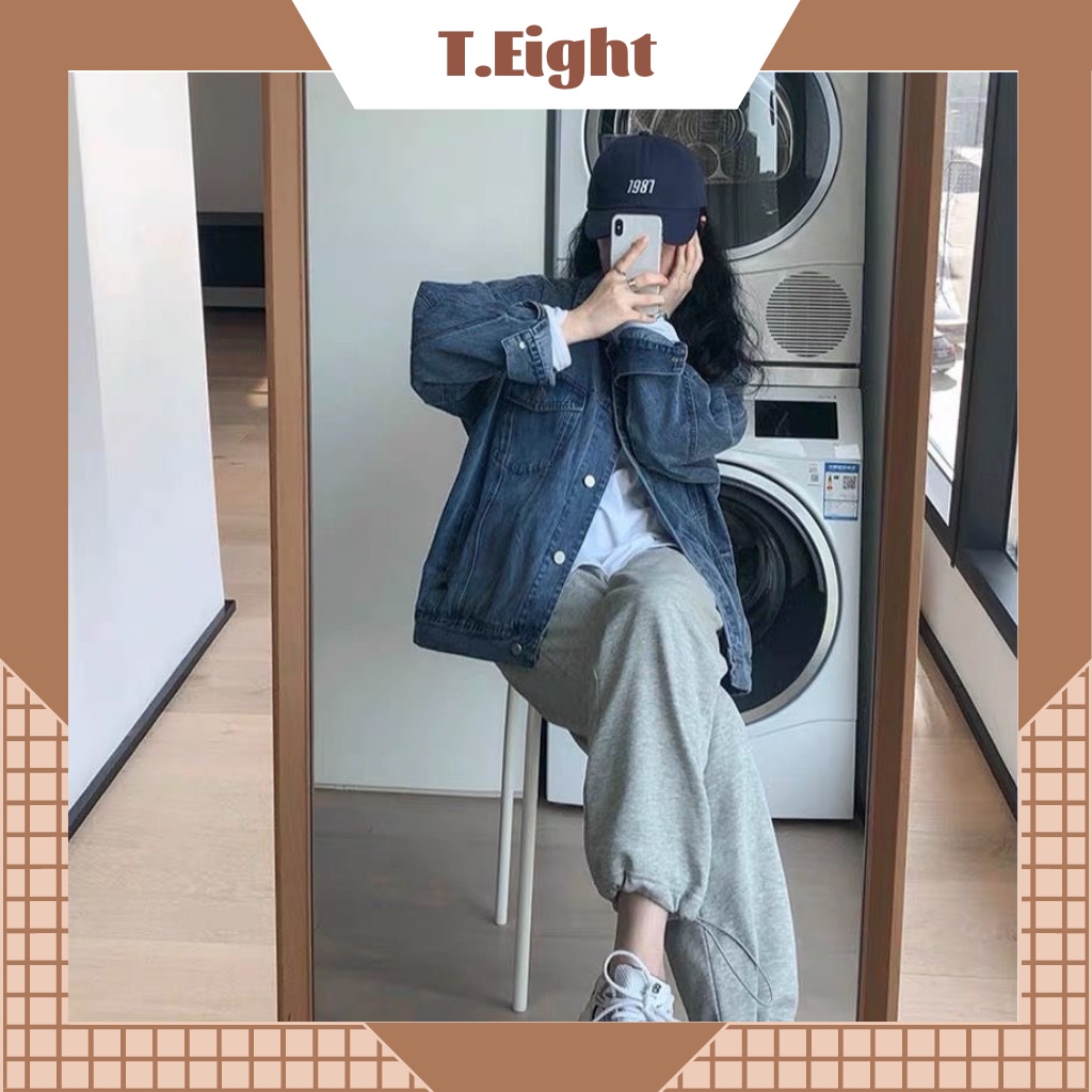 Áo Khoác Nữ Jean UNISEX Form Rộng Nam Nữ  Xanh