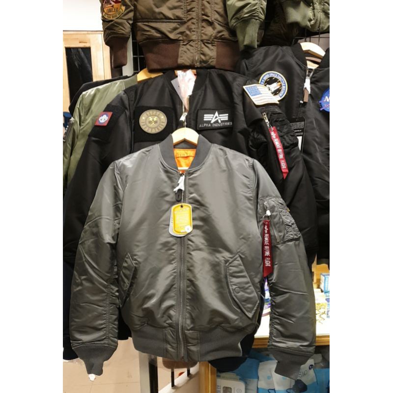 Áo khoác Phi Công Nam Pilot Alpha Industries Màu Khói Thuốc Súng Gun Metal USA