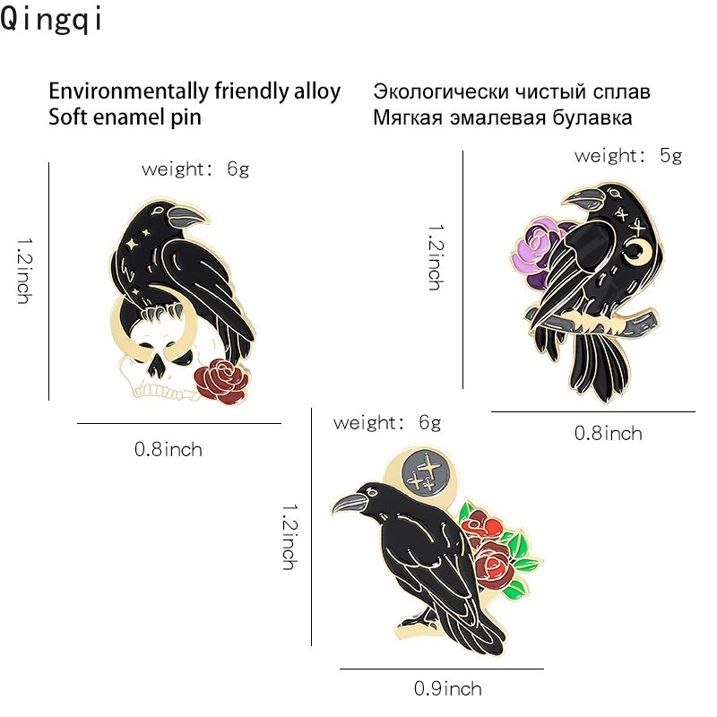 Ghim cài áo Miss Zoe hình đầu lâu phong cách gothic độc đáo