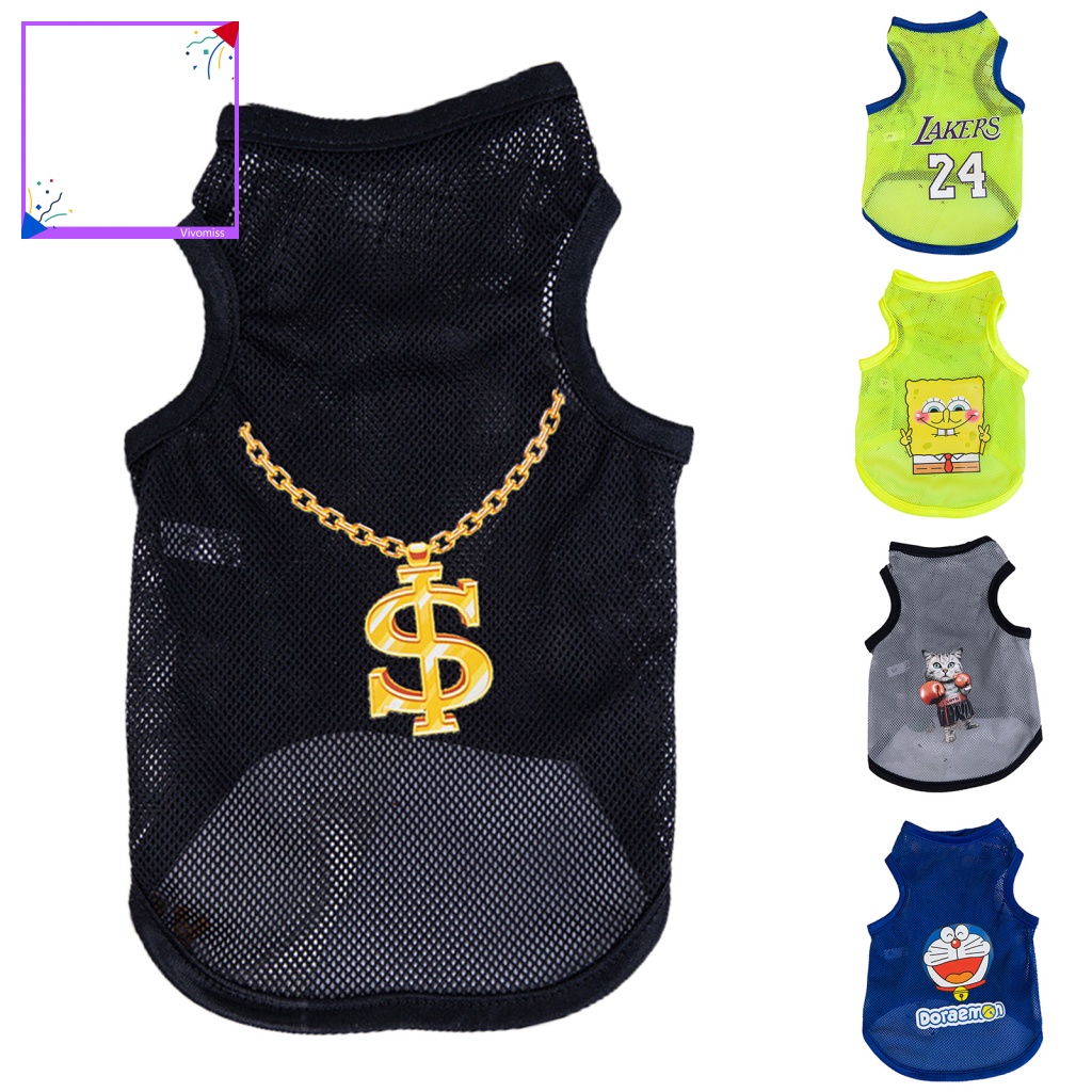 Áo Thun Lưới Cỡ Lớn In Hình SpongeBob Cún Nhiều Màu Sắc Trang Trí Mùa Hè Cho Cún Cưng