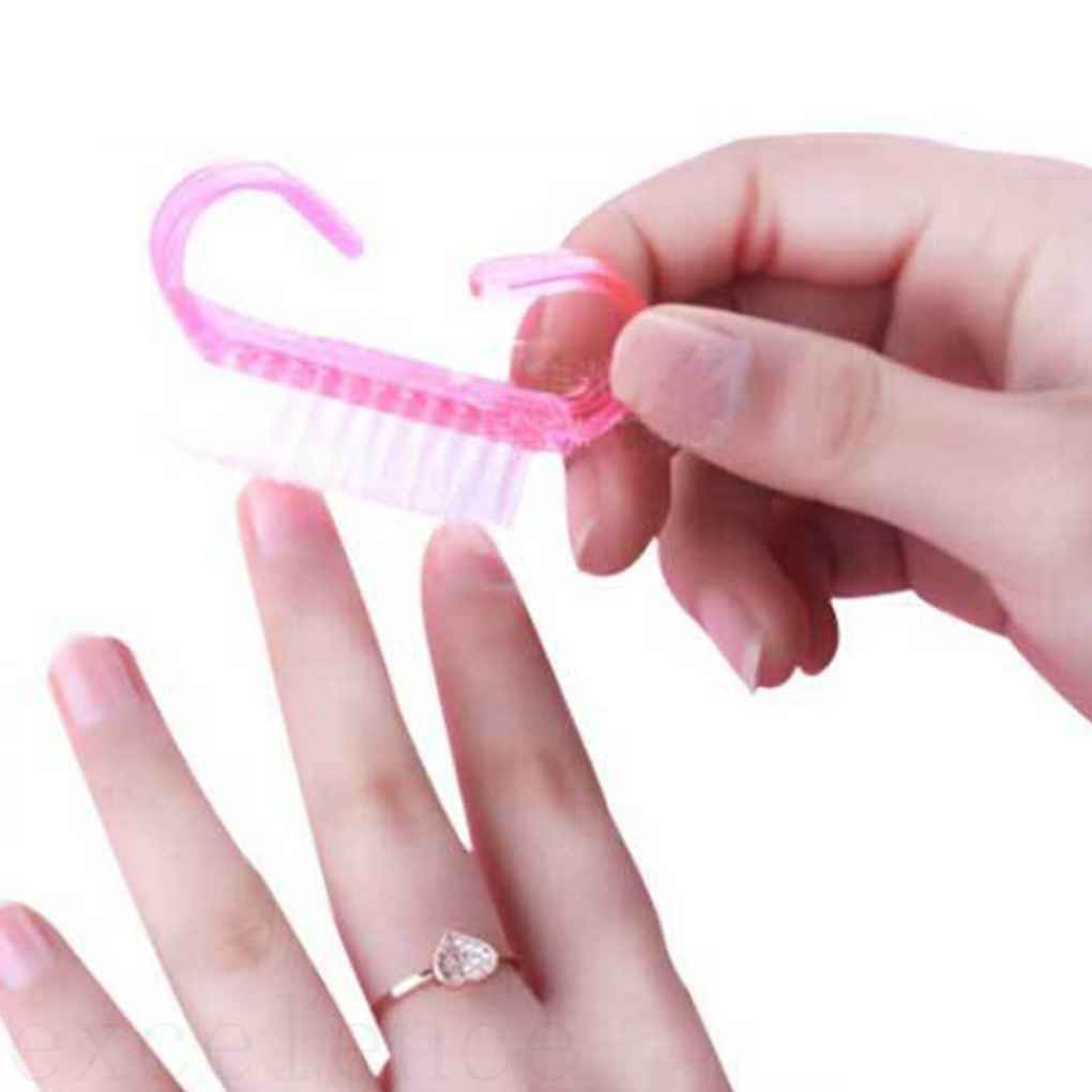 Bàn chải nhựa màu tím/hồng phủi bụi làm móng nghệ thuật