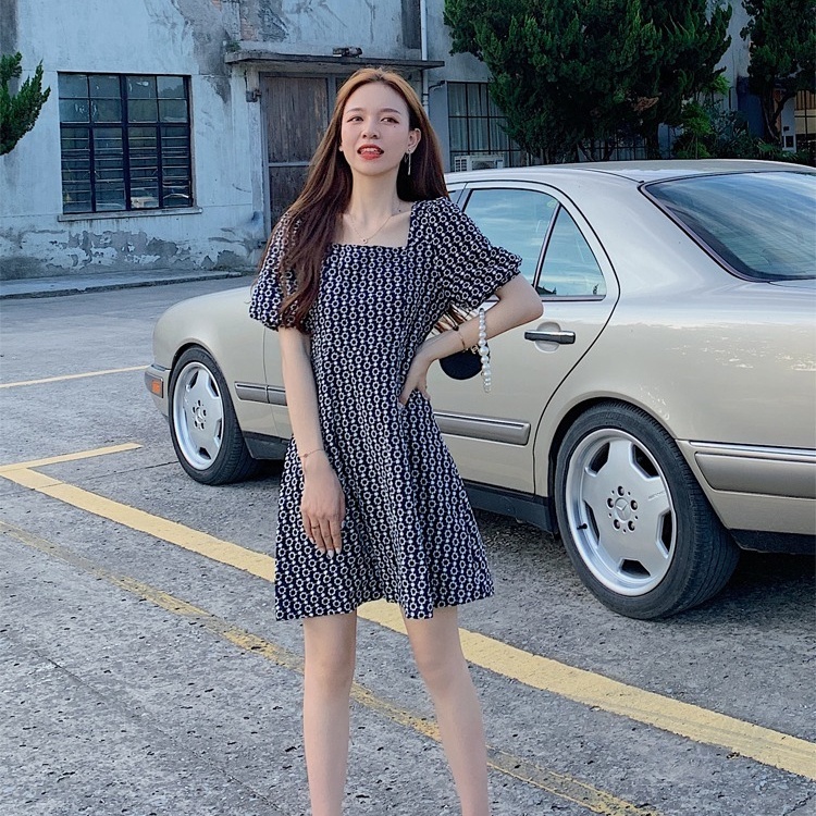 Đầm Ngắn Dáng Ôm Thời Trang Mùa Hè Phong Cách Retro Dành Cho Nữ
