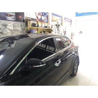 Nẹp viền cong kính xe elantra 2016-2019-2020 inox vien cua o to