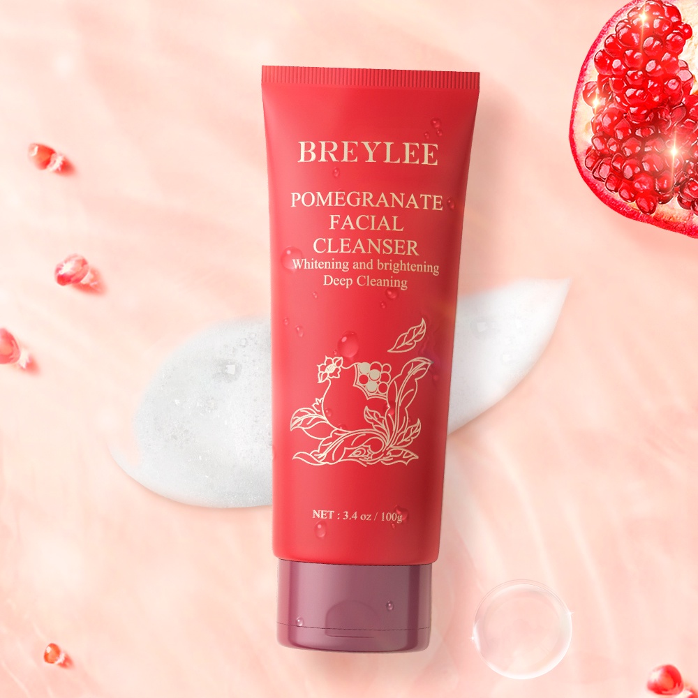 Sữa Rửa Mặt Breylee Chiết Xuất Lựu Đỏ Kiểm Soát Dầu Chống Oxy Hóa/ Nếp Nhăn Dưỡng Ẩm Làm Trắng Da 100g