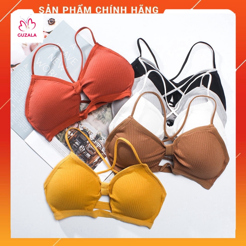 Áo Bra Nữ, Áo Lót Nữ Cotton Gân Tăm Cao Cấp Không Gọng Đan Dây Chéo Có Đệm Ngực Nâng Ngực Gợi Cảm Siêu Hót _ TSDL74