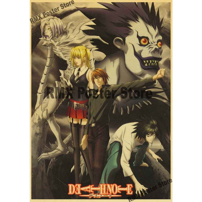 Poster Phim Hoạt Hình Death Note Phong Cách Retro