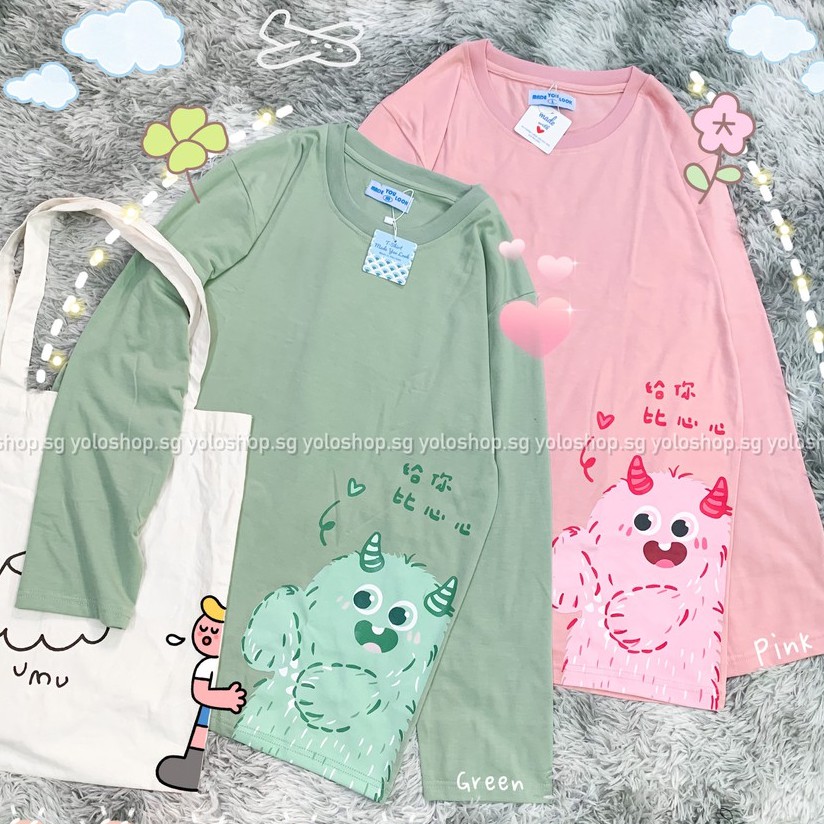 Áo DÀI Tay Dài Unisex Form Rộng MONSTER CHỮ HÀN ( HÀNG ĐẸP KÈM ẢNH THẬT )