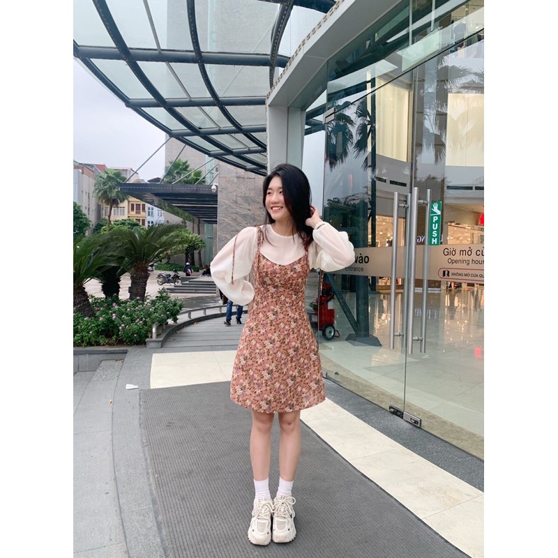 Set Đầm  Hoa thiết kế Mix áo Sơ Mi Ogazan ( Set kèm áo Ogazan) - Made by TeamLu | BigBuy360 - bigbuy360.vn