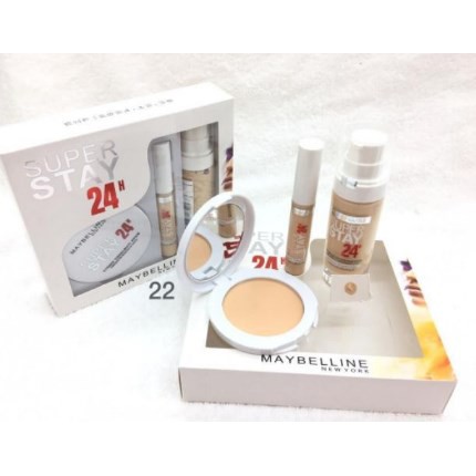 (hàng Mới Về) Bộ Mỹ Phẩm Trang Điểm Maybelline 3 Trong 1 Dạng Lỏng + Kem Che Khuyết Điểm 100% Chính Hãng