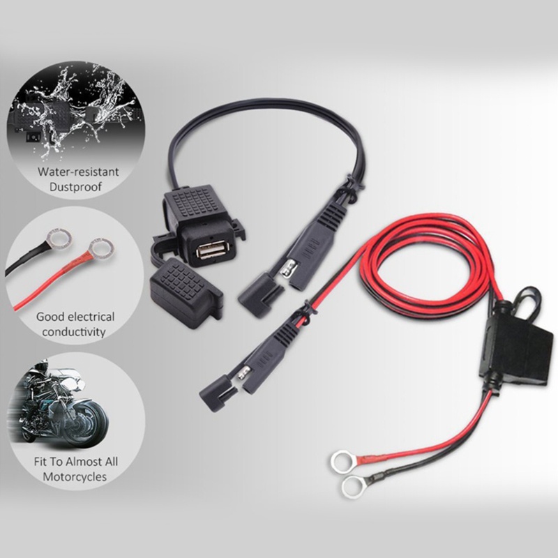 Dây Cáp Sạc Chuyển Đổi SAE Sang USB Đa Năng Dành Cho Xe Mô Tô