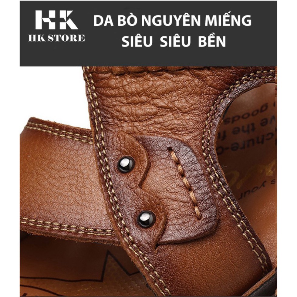 Dép sandal nam xuất khẩu 🔥 HK.STORE 🔥 da bò nguyên miếng nhập khẩu từ thái lan siêu siêu êm chân khâu may chắc chắn.