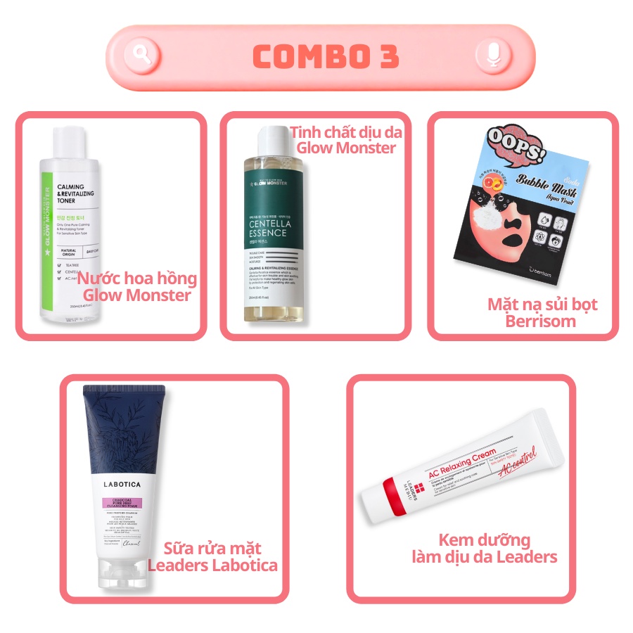 [CSHOP BOX] Combo Dành Cho Da Mụn, Dưỡng Da, Làm Dịu Da_Mỹ Phẩm Hàn Quốc Chính Hãng