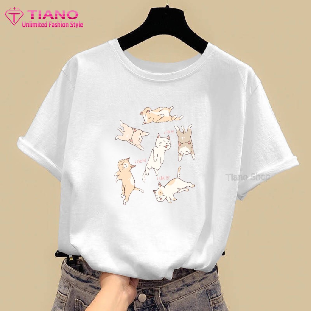Áo Thun Tay Ngắn I Can Fly AT-015 - Tiano - Phù Hợp Mọi Vóc Dáng - Áo Thun Nam - Áo Thun Nữ