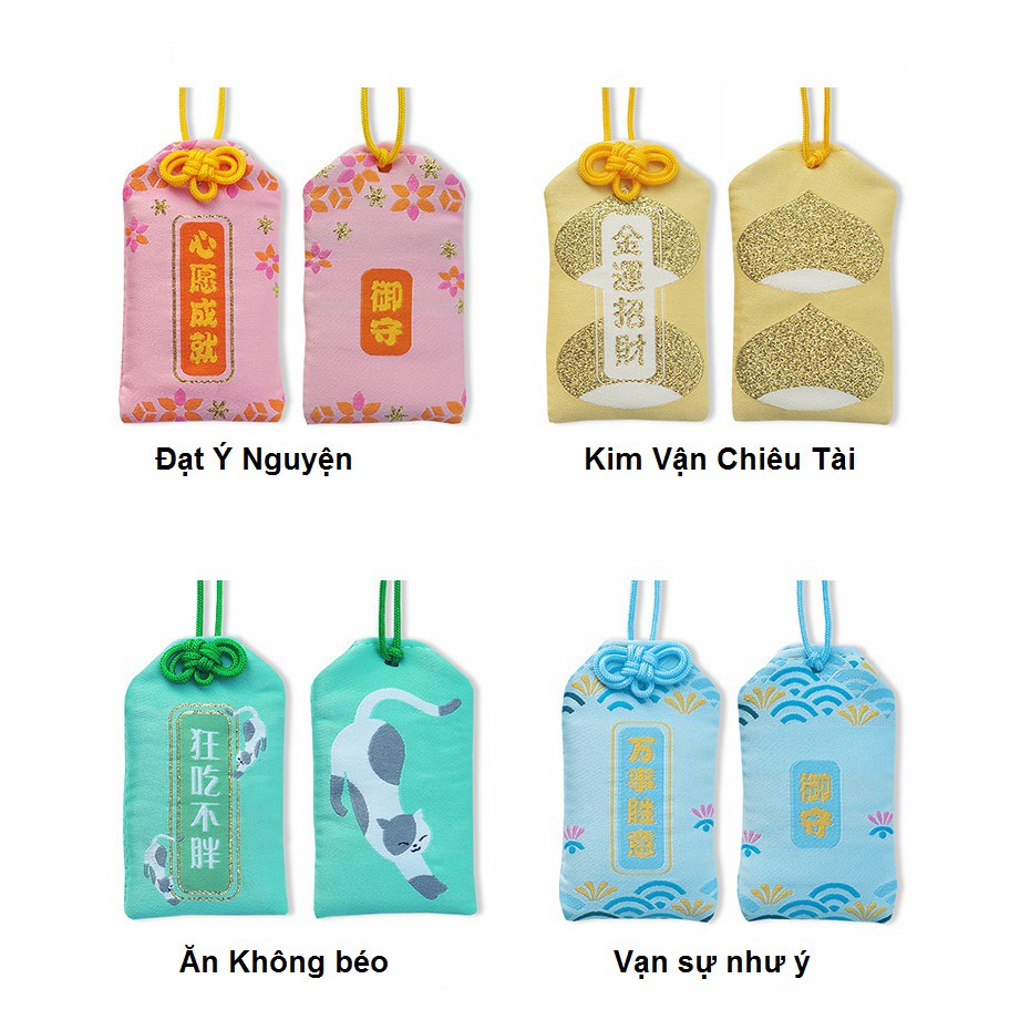 Túi Phước May Mắn Omamori tặng Đá Ngũ Sắc