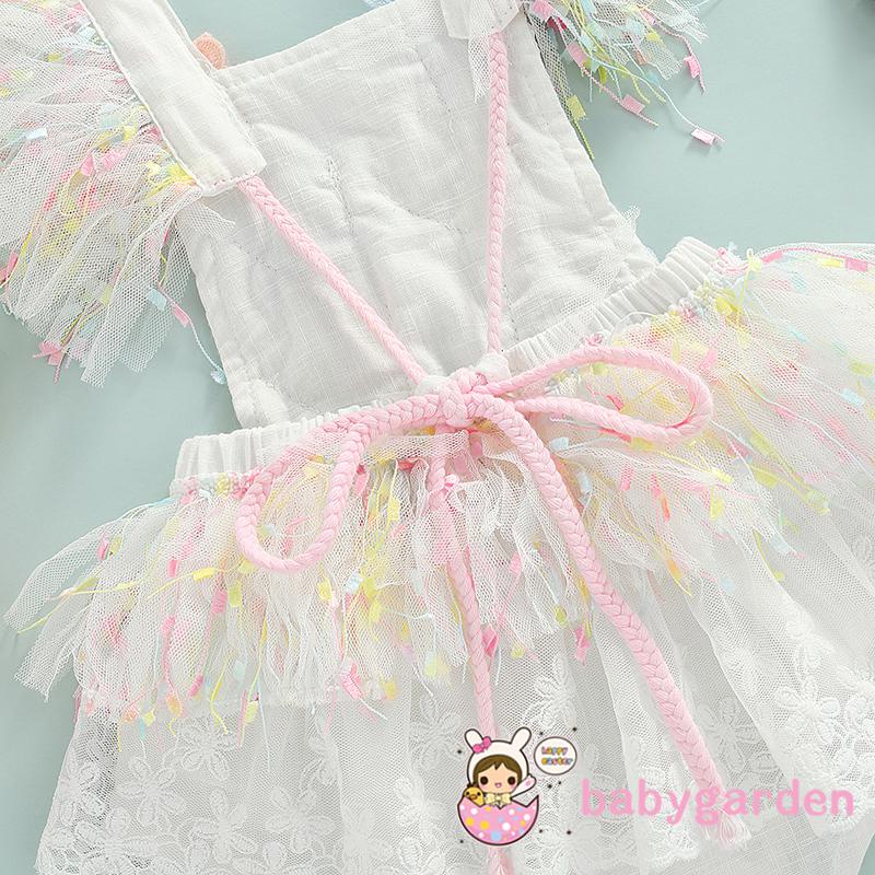 Bộ Áo Liền Quần Không Tay Phối Ren Nhiều Màu Dành Cho Bé Gái 0-24 Tháng Tuổi