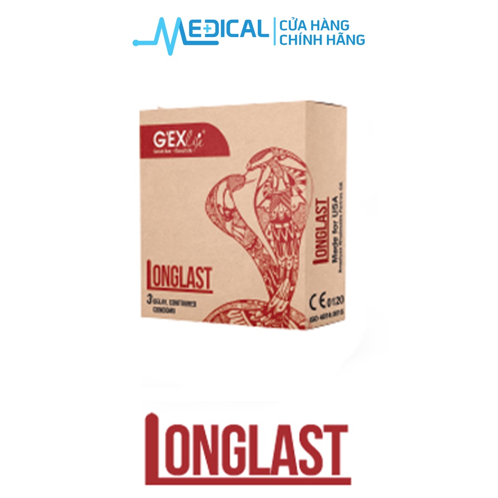 Bao cao su G'EXlife Longlast B/3 (Hộp 3 chiếc) - MEDICAL