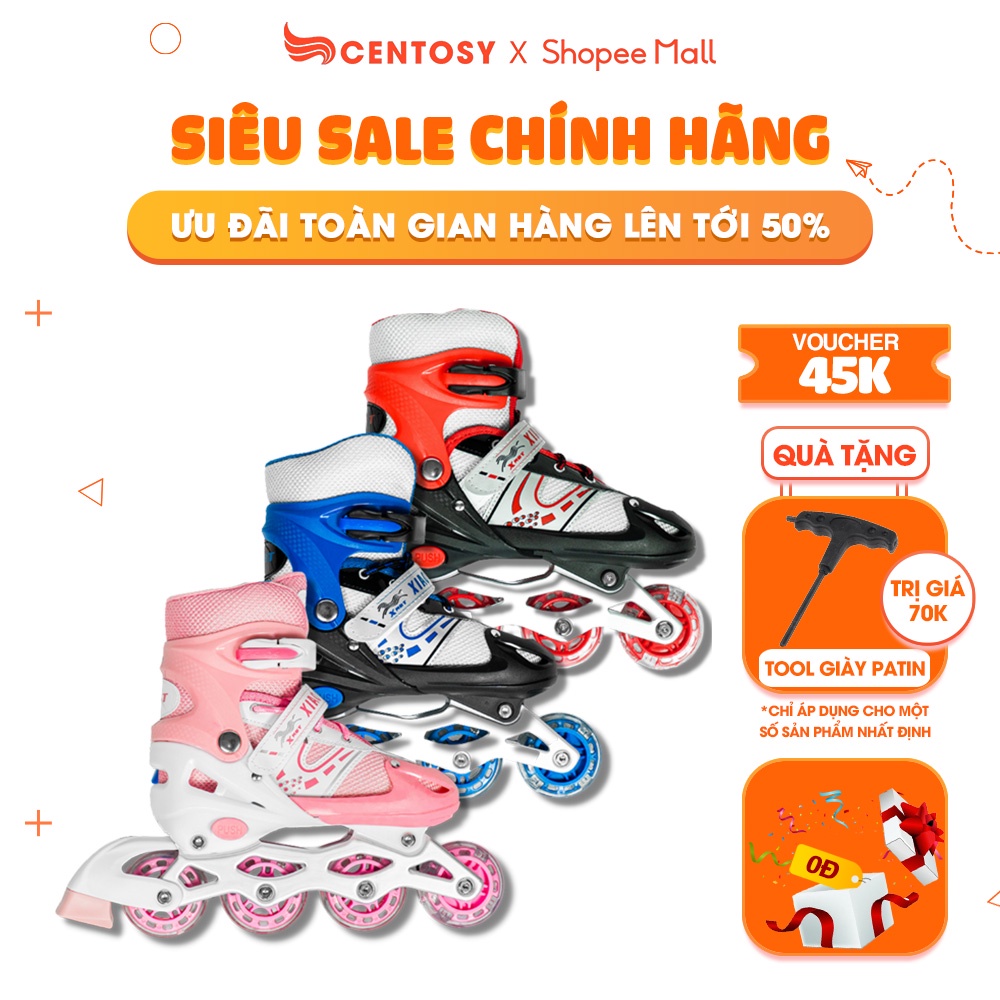 Giày trượt patin trẻ em Centosy Dolphin có bánh đèn phát sáng, form chắc chắc