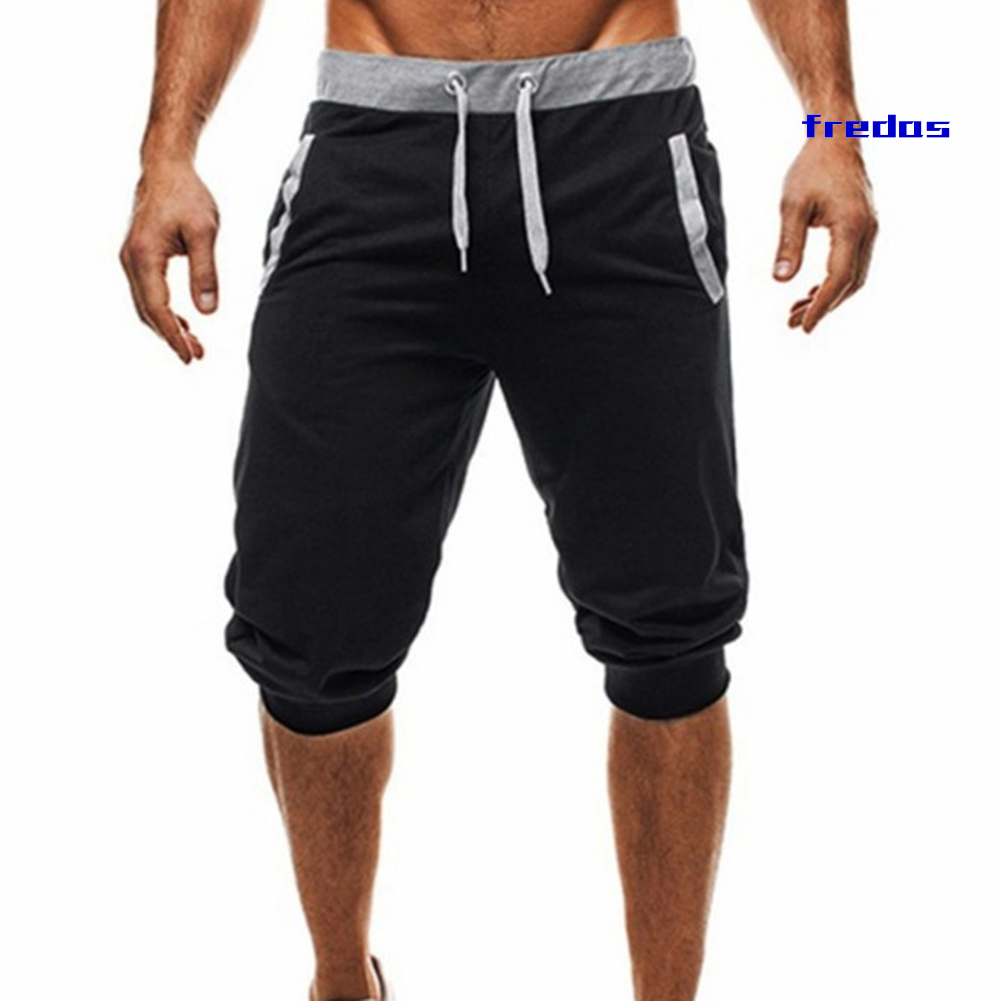 Men Harem Pants Shorts Sport Drawstring Jogger Trousers