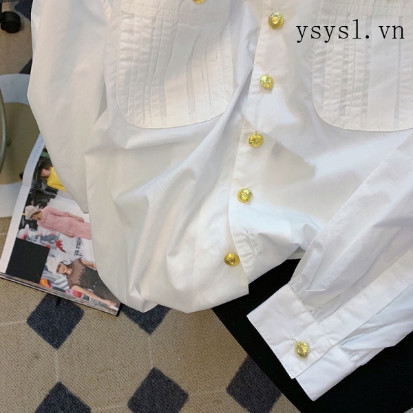 Áo Sơ Mi Trắng Tay Dài Phong Cách Phương Tây Thời Trang Mùa Xuân 2022 Cho Nữ