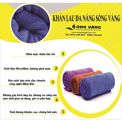 Khăn lau xe ô tô, khăn lau đa năng Microfiber siêu thấm nước, không để lại vết mờ,