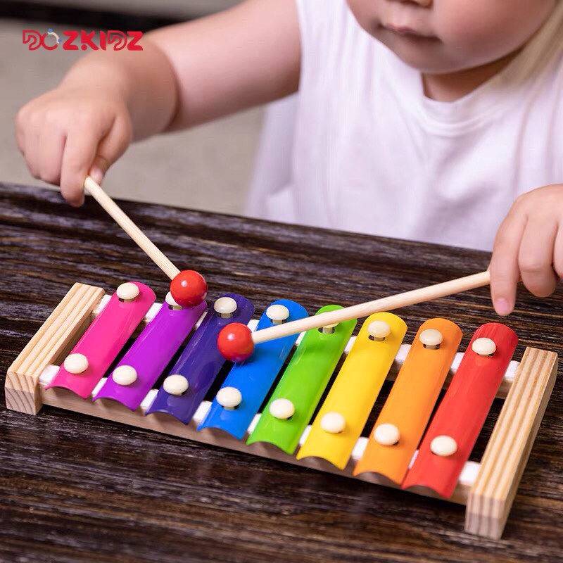 Đồ chơi âm nhạc - Đàn xylophone 8 âm bằng gỗ - DOZKIDZ