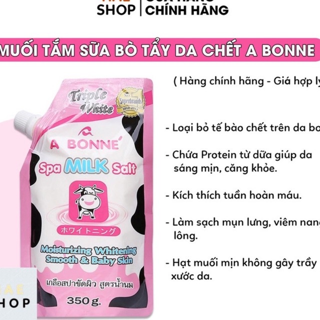 Muối Tắm Sữa Bò Tẩy Tế Bào Chết A Bonne Spa Milk Salt 350g Thái Lan | BigBuy360 - bigbuy360.vn