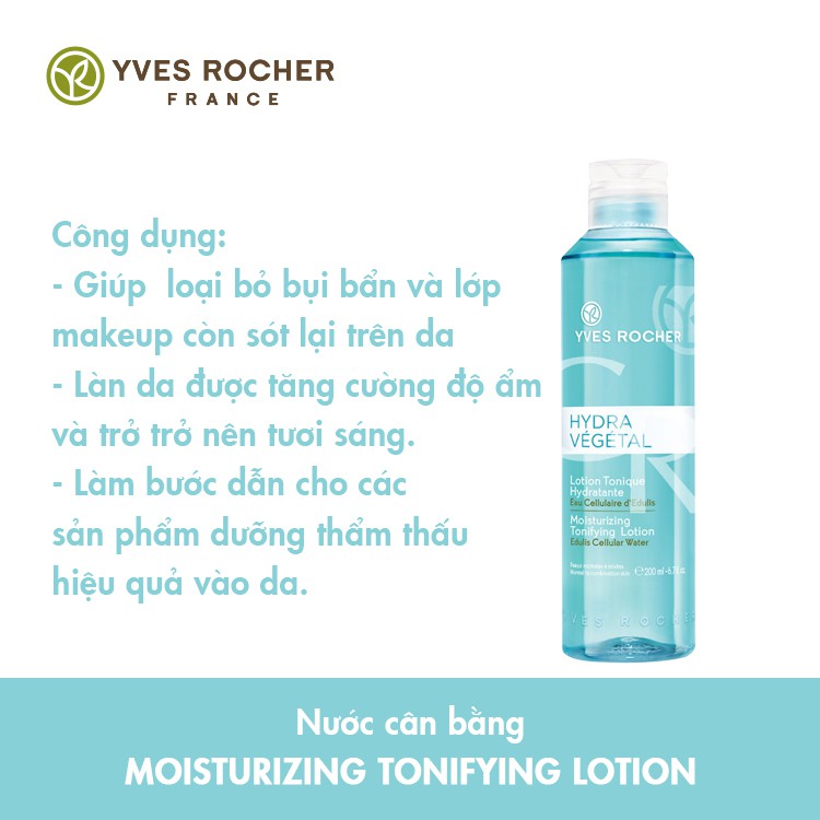 Nước Cân Bằng Da Yves Rocher Moisturizing Tonifying Lotion 200ml