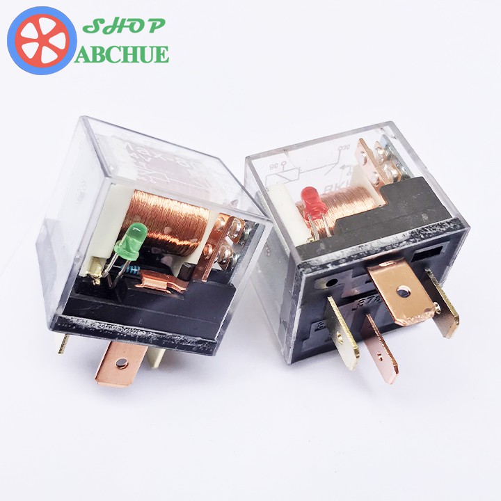 Combo 10 Rơ Le 4 Chân 12V 80A Hoặc 24V 80A Nhựa Trong