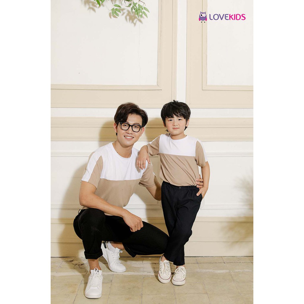 [MINIU] Áo thun bé trai và bố phối màu nâu - trắng MNB20ST003 - Lovekids