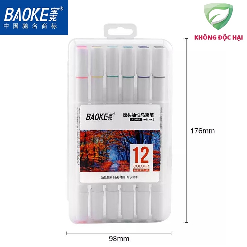 [Giao hỏa tốc] Art Marker - Hộp bút lông màu hai đầu Baoke | MP2923