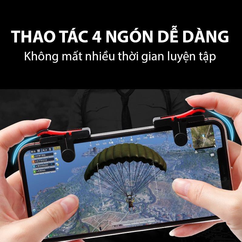 Nút bấm D9 | Nút bắn PUBG, Free Fire 4 ngón, kẹp vào là chơi