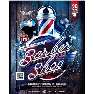 hình dán cửa kính Barber