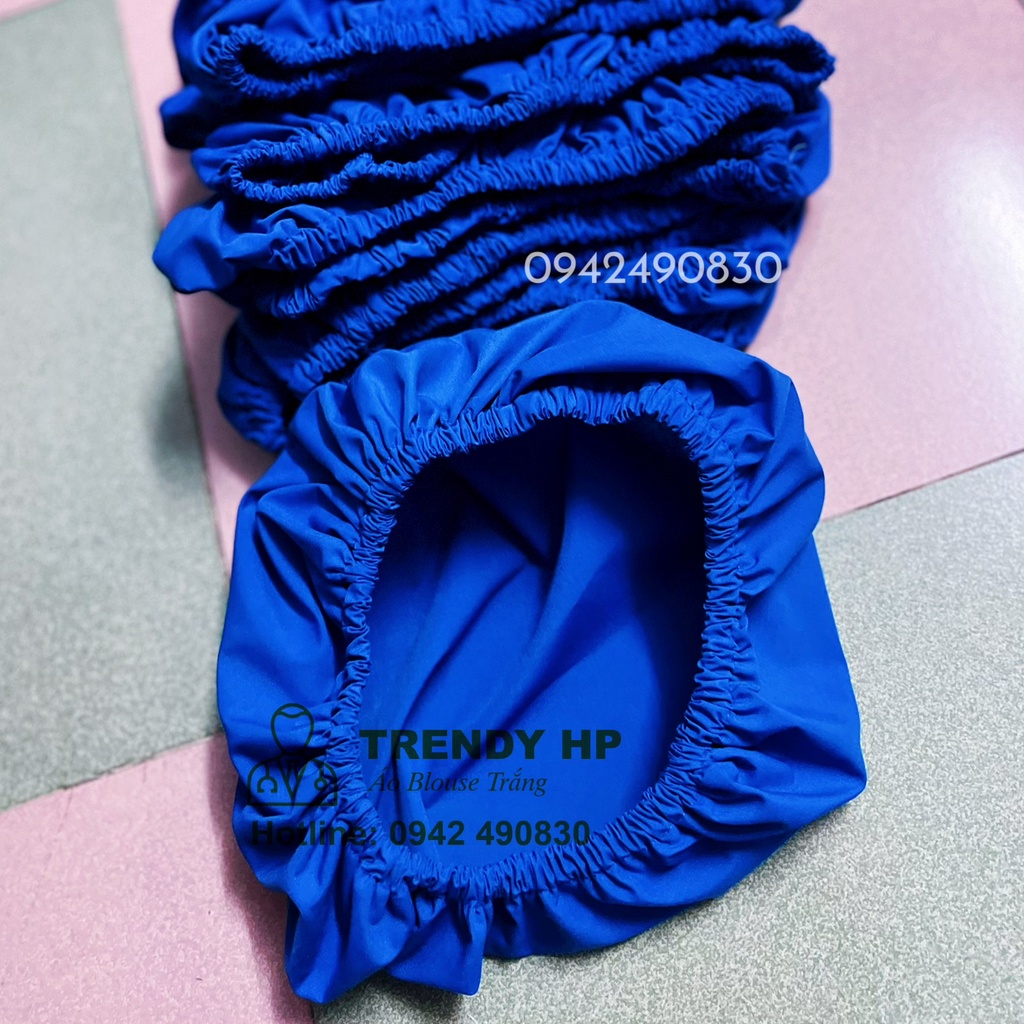 Mũ công nghệ vải - Mũ vải blu công nghệ trùm đầu, mũ công nhân trùm đầu, mũ vải bếp, nhân viên
