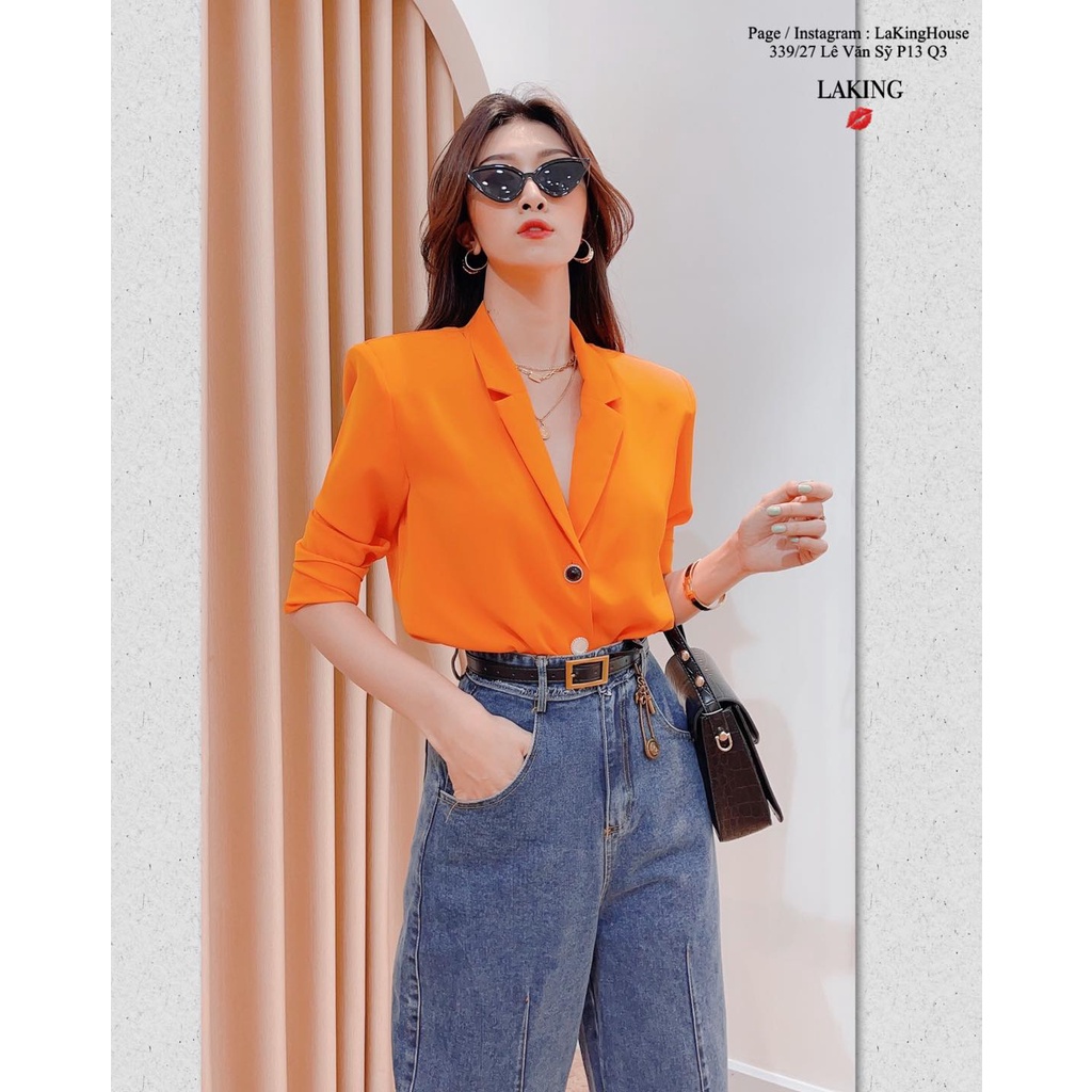 Áo Vest Nữ Màu Cam Tay Dài LAKING HOUSE | BigBuy360 - bigbuy360.vn