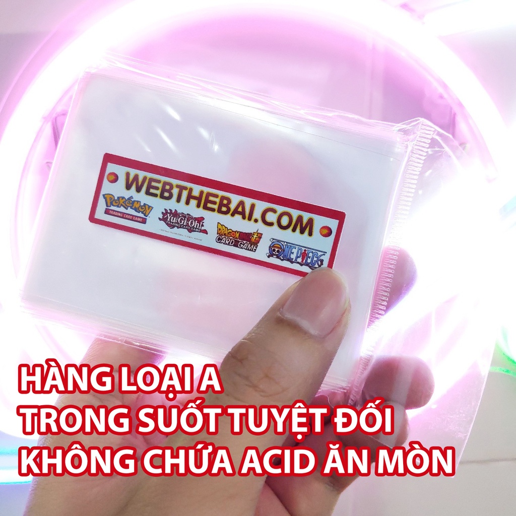 DEAL SỐC 100 Sleeve Bảo Vệ Bọc Bài Perfect Fit 64x89mm &amp; Double Sleeve Thẻ Pokemon Yugioh Chống Trầy Card Bo Góc Idol