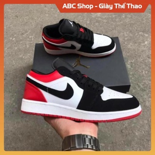 Giày thể thao jd1 đỏ trắng đen thấp cổ, Giầy JD1 trắng đỏ đen Hót Trend
