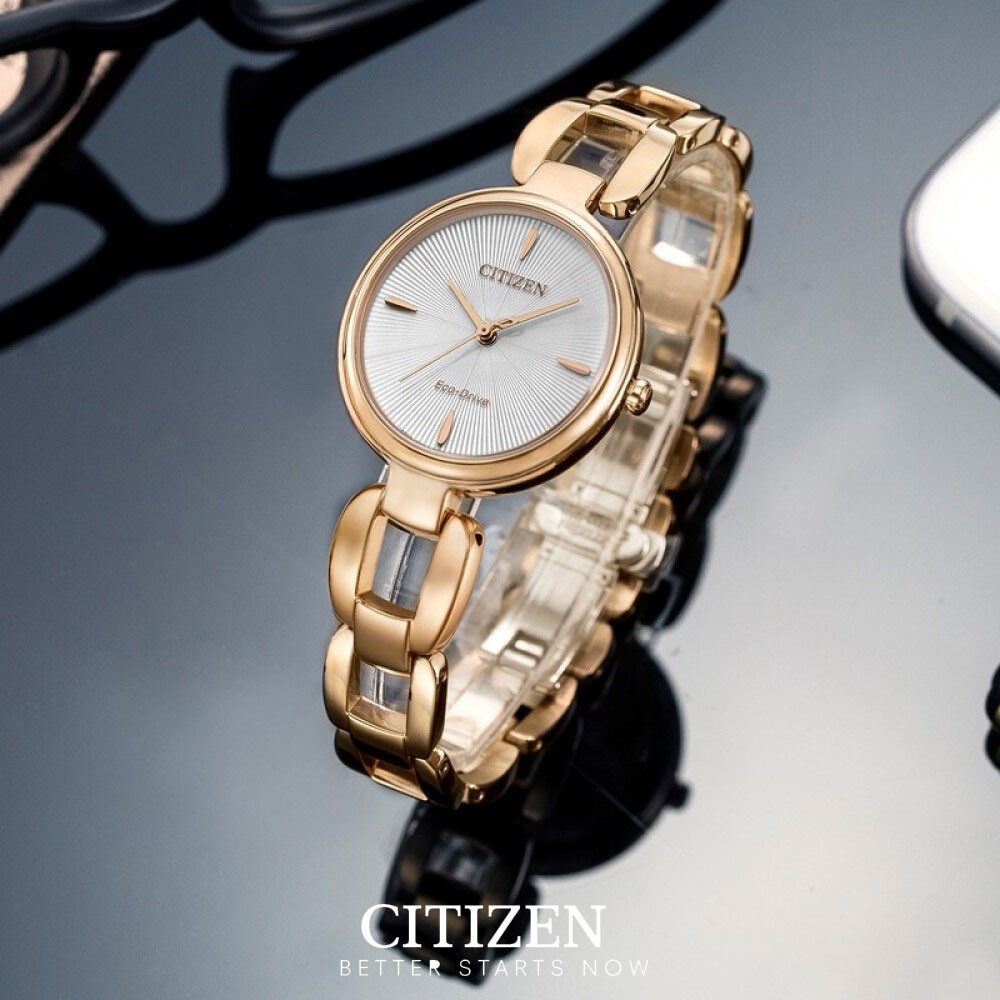 Đồng Hồ Nữ Citizen Dây Thép Không Gỉ EM0423-81A - Mặt Trắng (Sapphire)