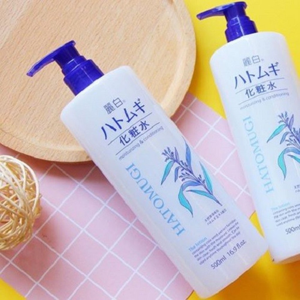 Nước Hoa Hồng Ý Dĩ Dưỡng Sáng, Chống Lão Hóa Reihaku Hatomugi Moisturizing &amp; Conditioning Lotion 500ml Và 1000ml