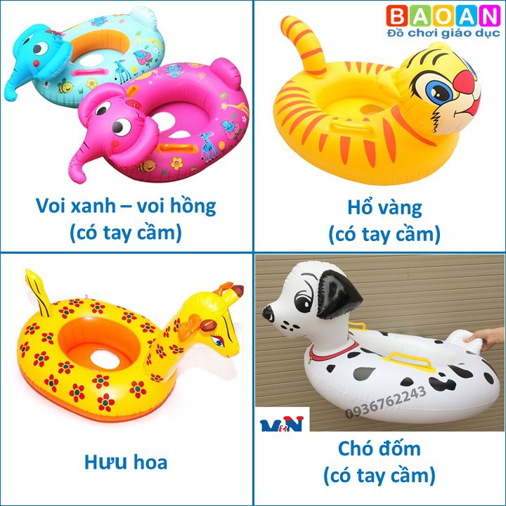 Phao bơi hình thú cho bé từ 1-5 tuổi nhiều mẫu dễ thương
