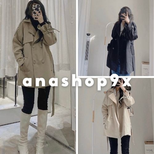 Áo khoác ngoài dài tay vải kaki dày mịn thời trang hàn quốc ANASHOP9X