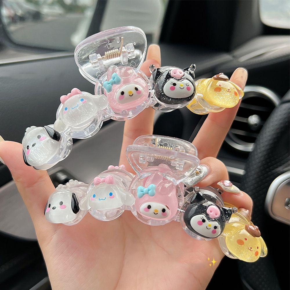 Kẹp Tóc Càng Cua Lớn Trong Suốt Họa Tiết Hoạt Hình Melody Cho Nữ
