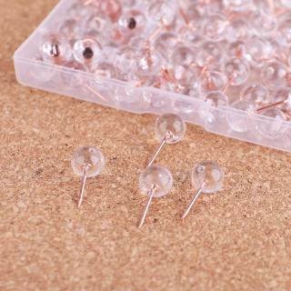Bộ 100 kim gắn bảng vẽ đầu tròn màu vàng hồng tiện dụng